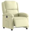 vidaXL Elektryczny fotel rozkładany, kremowy, obity skórą naturalną