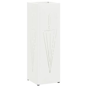 vidaXL Stojak na Parasol Deszczowy Biały 15,5 x 15,5 x 49 cm Stal