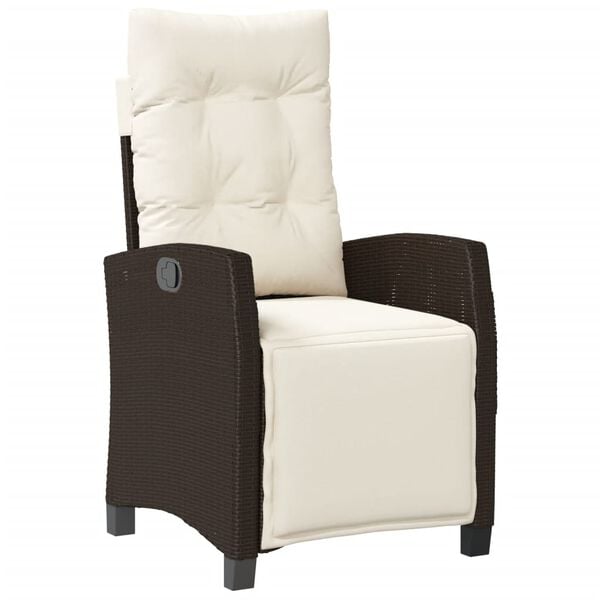 vidaXL 3-cz. zestaw mebli bistro z poduszkami, brązowy, polirattan