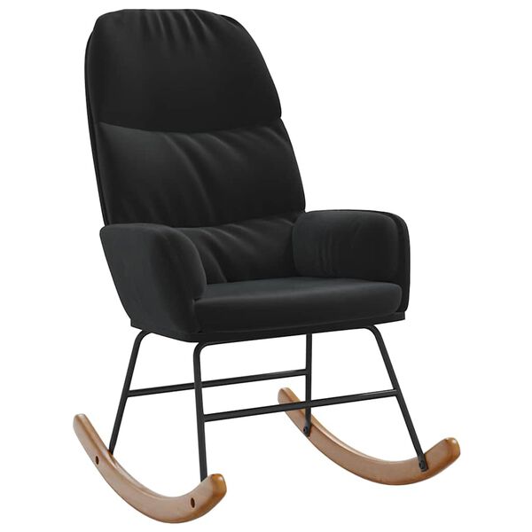 vidaXL Fotel bujany, czarny, tapicerowany aksamitem