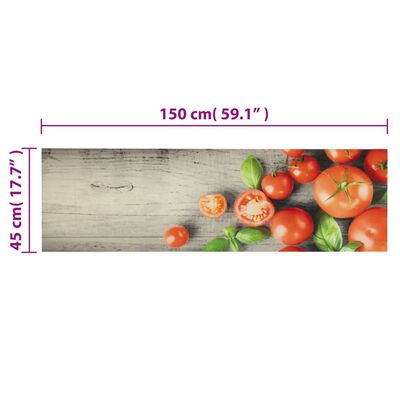 vidaXL Dywanik kuchenny z motywem pomidorów, 45x150 cm, aksamitny
