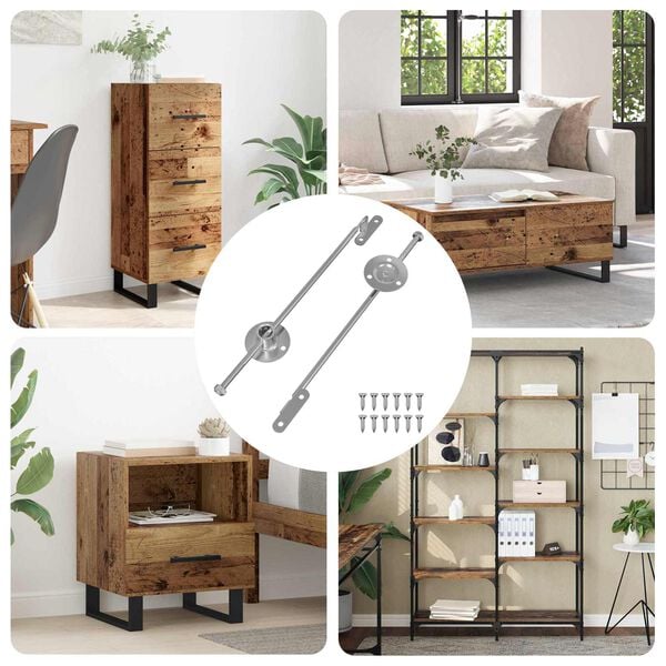 vidaXL Siłownik Gazowy 2 pcs Srebrny 190 mm Żelazo