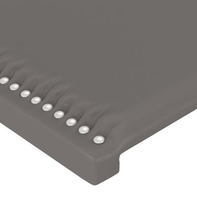 vidaXL Zagłówek do łóżka z LED, szary, 103x16x118/128cm sztuczna skóra
