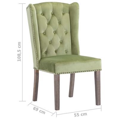 vidaXL Krzesła stołowe, 4 szt., jasnozielone, aksamitne