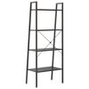 vidaXL Regał drabina z 4 p&oacute;łkami, czarny, 56x35x140 cm