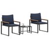 vidaXL Zestawy mebli z poduszką 3 pcs Szary i granatowy rattan