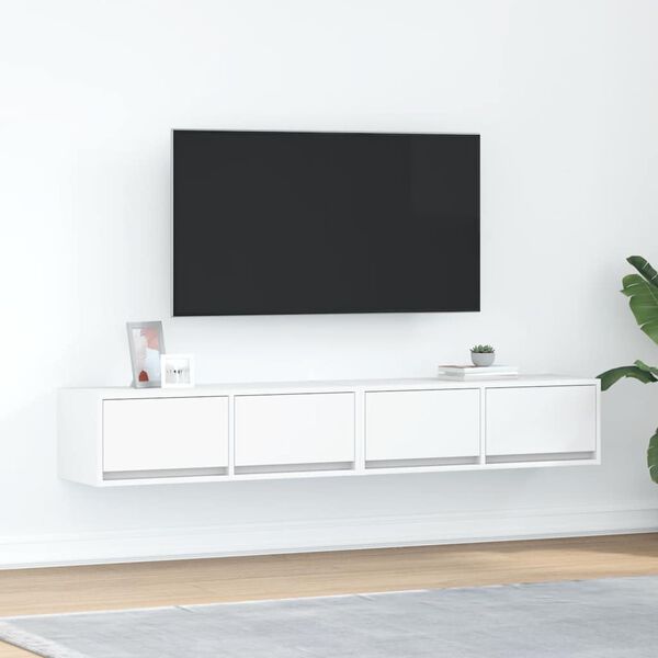 vidaXL Szafki pod TV 2 szt. Białe 80x31x25,5 cm Drewno klejone