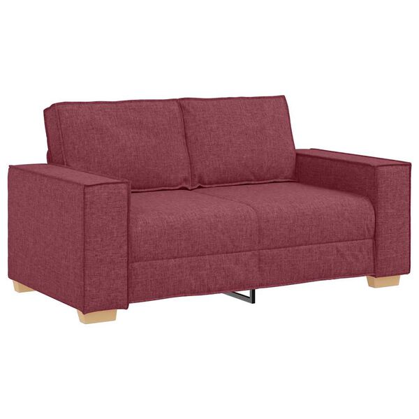 vidaXL Sofa 2-osobowa w kolorze czerwonego wina 160x78x84 cm Tkanina