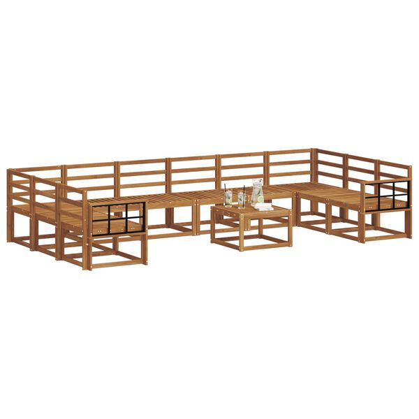 vidaXL Zestaw sof na zewnątrz 11 pcs Naturalny Lite Drewno Akacji