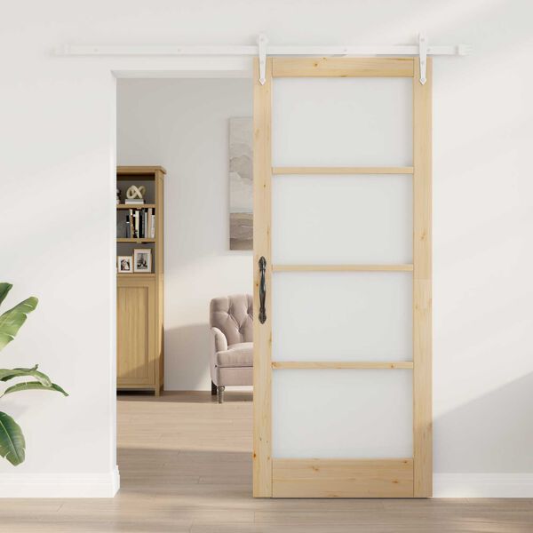 vidaXL Drzwi przesuwne Naturalny 86 x 211 cm