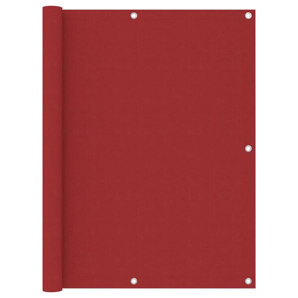 vidaXL Parawan balkonowy, czerowny, 120x500 cm, tkanina Oxford