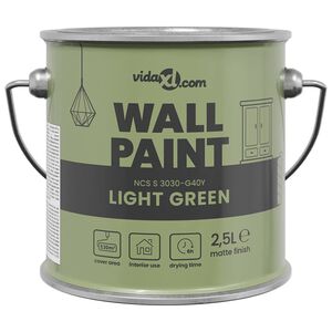 vidaXL Farba do ścian Zielony 2,5 L Wydruk na ścianie