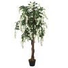 vidaXL Sztuczna wisteria, 560 liści, 80 cm, zielono-biała