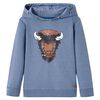 Bluza dziecięca z kapturem, niebieski melanż, 128