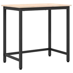 vidaXL st&oacute;ł Naturalny 80 x 50 x 77 cm Drewno inżynieryjne i stal