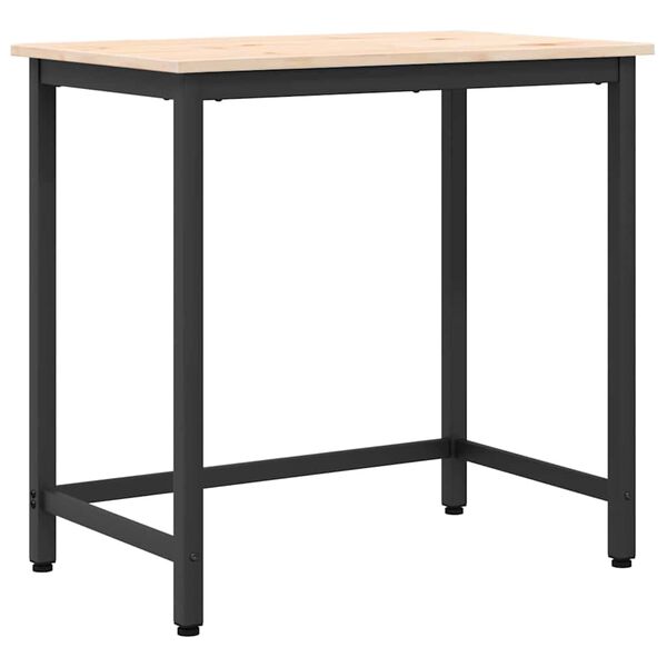 vidaXL st&oacute;ł Naturalny 80 x 50 x 77 cm Drewno inżynieryjne i stal