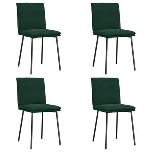 vidaXL Krzesła stołowe, 4 szt., ciemnozielone, obite aksamitem