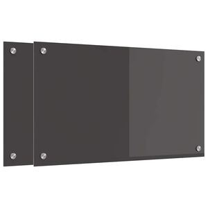 vidaXL Panel kuchenny 2 szt. Ciemnoszary 70 x 40 cm szkło hartowane