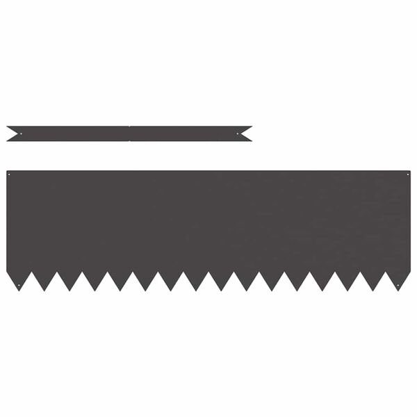 vidaXL Krawężnik do trawnika 20 pcs Czarny 100 x 0.05 x 20 cm