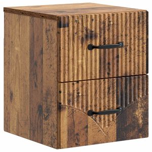 vidaXL Wisząca Szafka Nocna z szufladą Stare drewno 34,5 x 33 x 40 cm