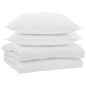 vidaXL Kołdra z poduszką 3 pcs Biały Mikrofibra