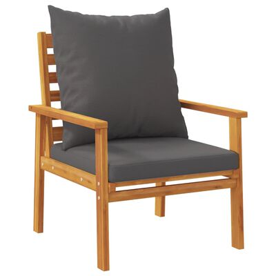 vidaXL Krzesła ogrodowe, 2 szt., z poduszkami, lite drewno akacjowe
