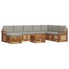 vidaXL Zestawy sof 9 pcs Naturalny i Jasny Szary Lite Drewno Akacji