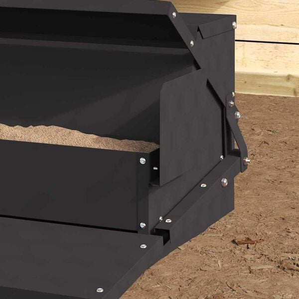 vidaXL Karmnik na pedały dla kur Czarny 50 x 40 x 29 cm