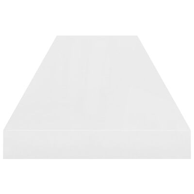 vidaXL Półka ścienna, wysoki połysk, biała, 90x23,5x3,8 cm, MDF