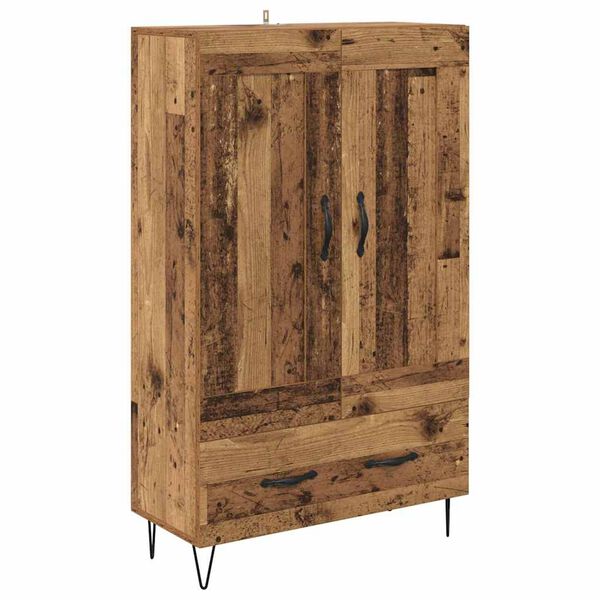 vidaXL Highboard z szufladą Stare drewno 69,5 x 31 x 115 cm
