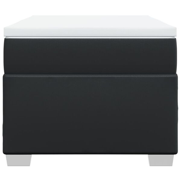 vidaXL Ł&oacute;żko kontynentalne z materacem, czarne, ekosk&oacute;ra 90x190 cm