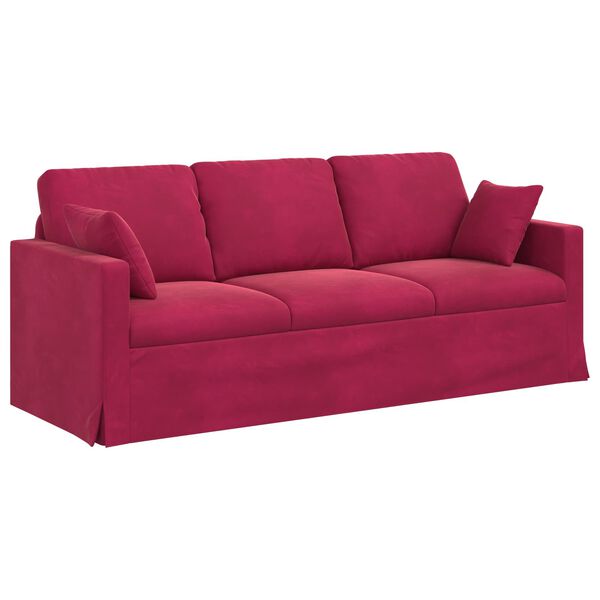 vidaXL Sofa Czerwone wino