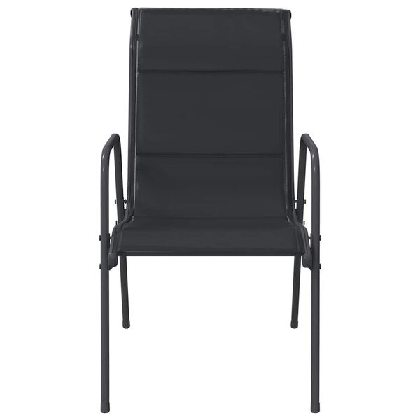 vidaXL Krzesła ogrodowe, 4 szt., stal i tworzywo textilene, czarne