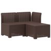 vidaXL Sofa Ogrodowa 3-osobowa Rattanowa PP brązowy