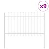 vidaXL Ogrodzenie Ogrodowe 9 pcs Biały 15,3 x 1 m