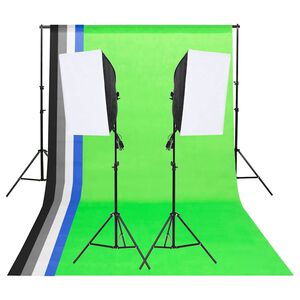 vidaXL Zestaw do studia fotograficznego, tła i softboxy