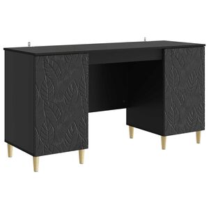 vidaXL Biurko Czarny 142,5 x 50 x 75 cm Drewno inżynieryjne