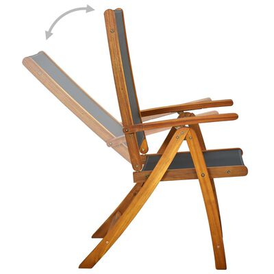 vidaXL Składane krzesła ogrodowe, 2 szt., drewno akacjowe i textilene