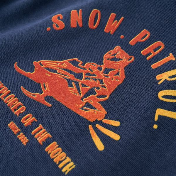 Bluza dziecięca z kapturem, granatowy melanż i pomarańcz, 116