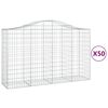 vidaXL Kosze gabionowe, 50 szt, 200x50x120/140cm, galwanizowane żelazo