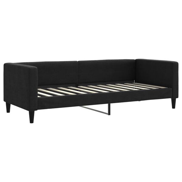 vidaXL Sofa rozsuwana z szufladami, czarna, 80x200 cm, tkanina