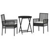 vidaXL Zestaw Bistro Ogrodowego 3 pcs Czarny Polirattan