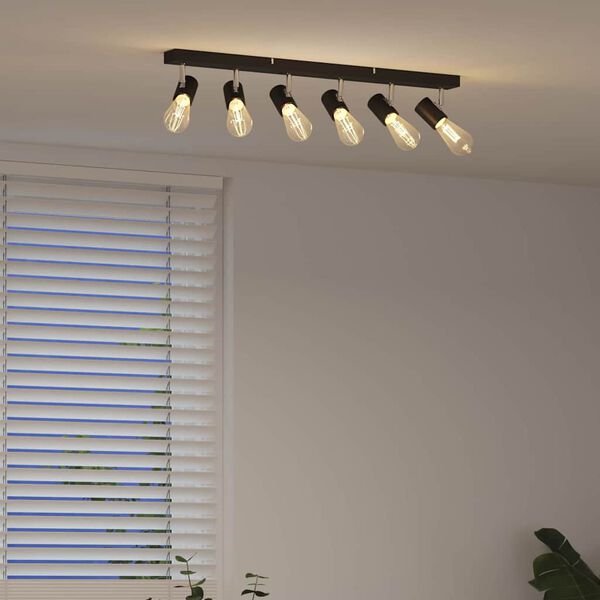 vidaXL Reflektor sufitowy Czarny 73 x 6,5 x 11,5 cm Metal