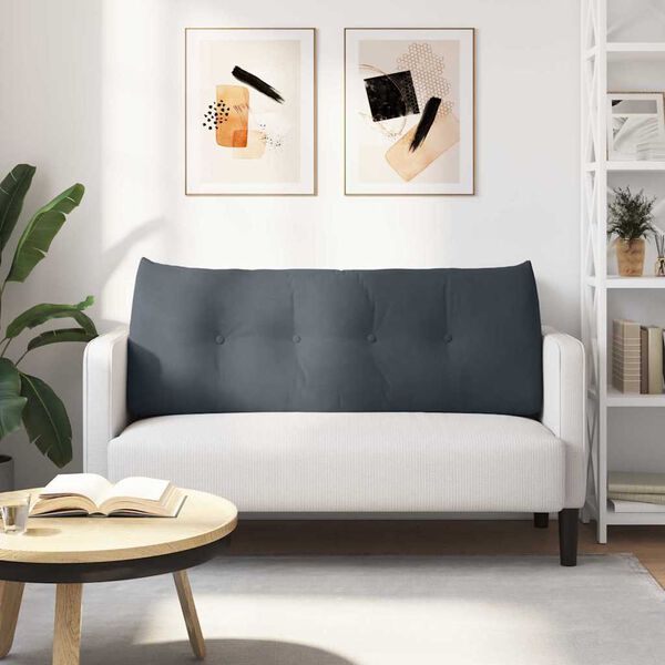 vidaXL Poduszka na plecy Ciemnoszary 120 x 24 x 50 cm Aksamit