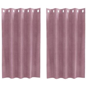 vidaXL Zasłony zaciemniające 2 pcs Ciemny R&oacute;ż 140 x 140 cm Aksamit