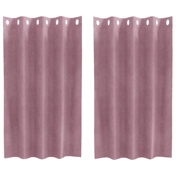 vidaXL Zasłony zaciemniające 2 pcs Ciemny R&oacute;ż 140 x 140 cm Aksamit