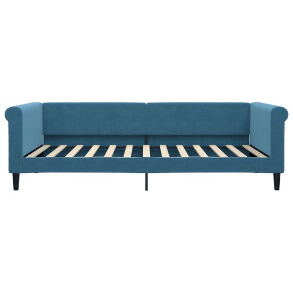 vidaXL Sofa z funkcją spania, niebieska, 100x200 cm, obita aksamitem