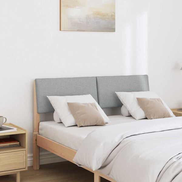 vidaXL Tapicerowane wezgłowie Jasnoszary 120 cm Lite drewno sosnowe