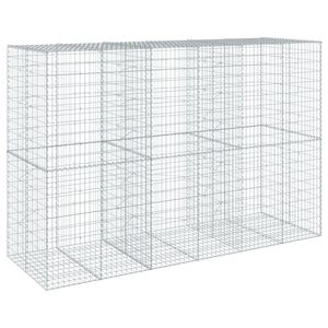 vidaXL Kosz gabionowy z pokrywą, 300x100x200 cm, galwanizowane żelazo