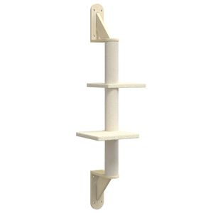 vidaXL Ścienne drzewko dla kota z drapakiem, kremowe, 108 cm